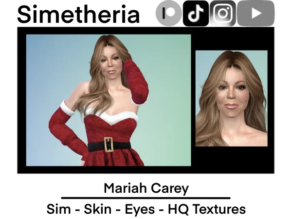Alpha realistic Mariah Carey Download [Skin Sim Eyes] - The Sims 4 Custom Content