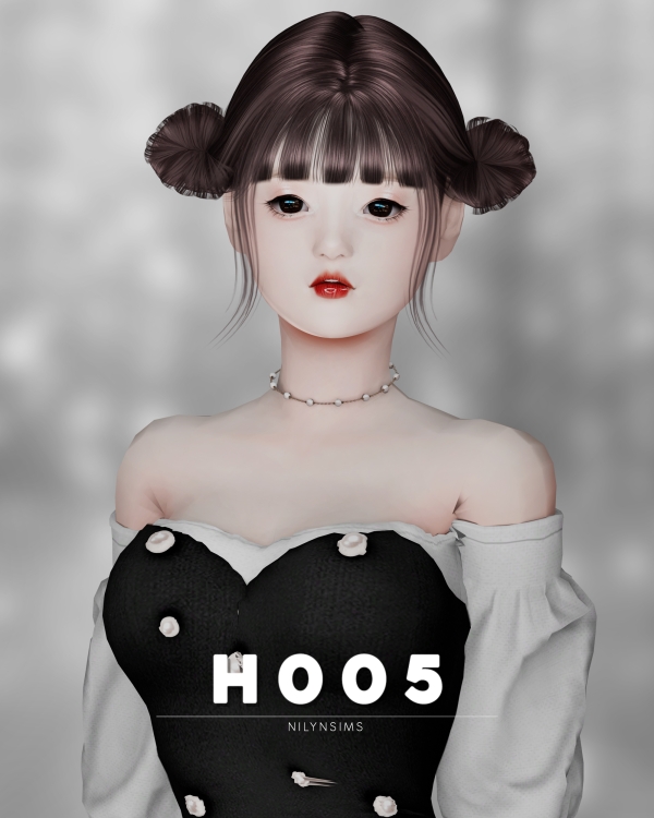 Alpha NILYN HAIR H005 by nilynsims - The Sims 4 Custom Content