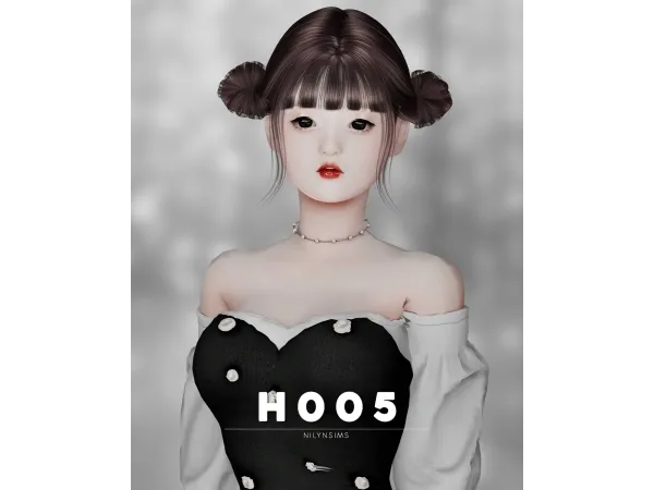 Alpha NILYN HAIR H005 - The Sims 4 Custom Content