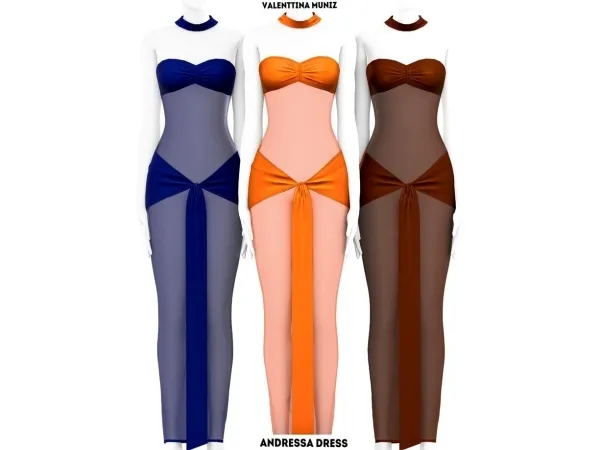 Alpha Andressa Dress Custom Content Valenttina Muniz - The Sims 4 Custom Content