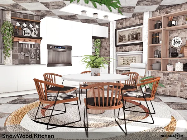 Mix SnowWood Kitchen - The Sims 4 Custom Content