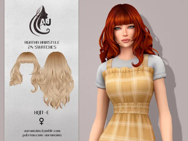 Maxis Match Agatha Hairstyle by AurumMusik - The Sims 4 Custom Content