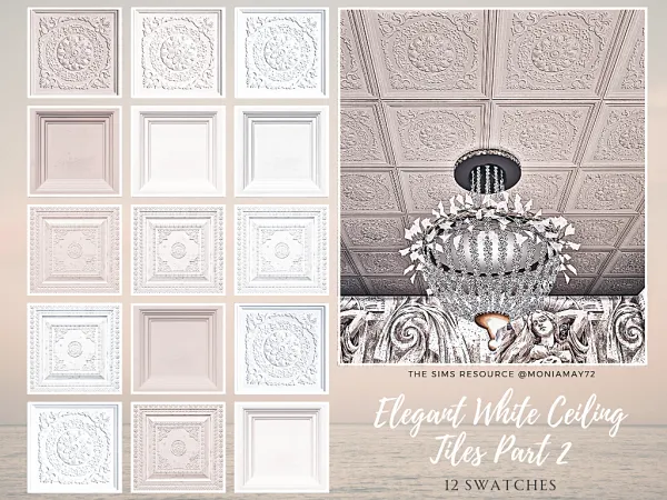 Maxis Match Elegant White Ceiling Tiles Part 2 - The Sims 4 Custom Content