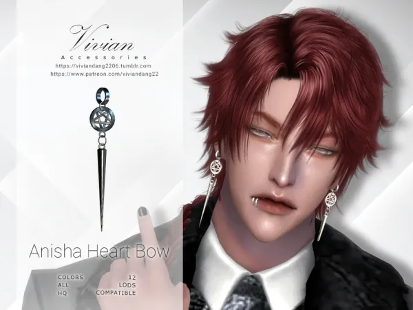 Alpha San Earing by VivianDang - The Sims 4 Custom Content