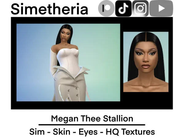 Alpha realistic Megan Thee Stallion Download [Skin Sim Eyes] - The Sims 4 Custom Content