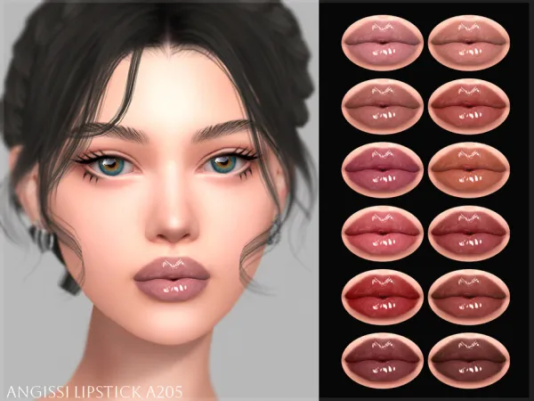 Alpha Lipstick A205 by ANGISSI - The Sims 4 Custom Content
