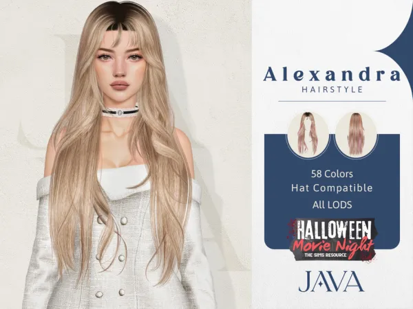 Alpha Alexandra (Hairstyle) by Mystic Studio - The Sims 4 Custom Content