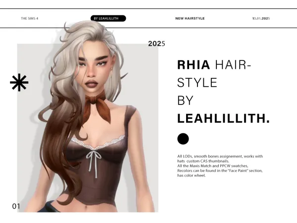 Maxis Match Rhia Hairstyle by LeahLillith - The Sims 4 Custom Content