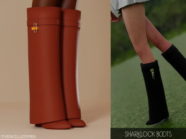 Alpha Sharklock boots - The Sims 4 Custom Content