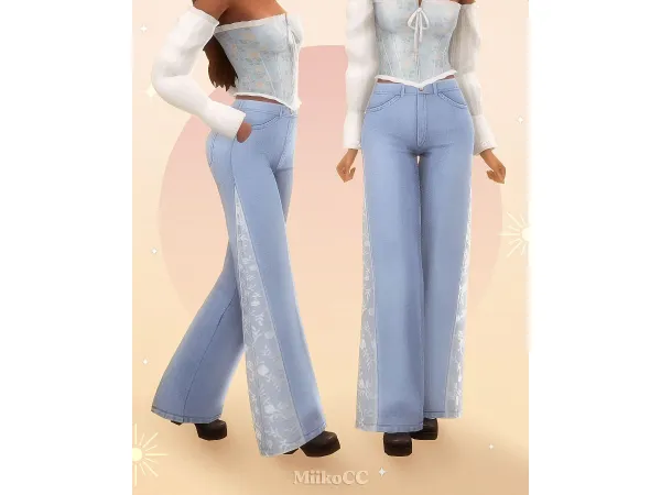 Maxis Match Lace (and laceless) jeans by miikocc - The Sims 4 Custom Content