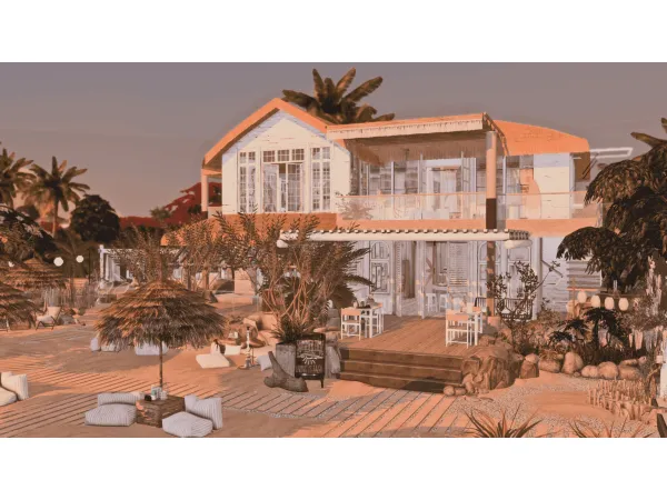 Alpha Hookah beach bar apartment by katesimblr - The Sims 4 Custom Content