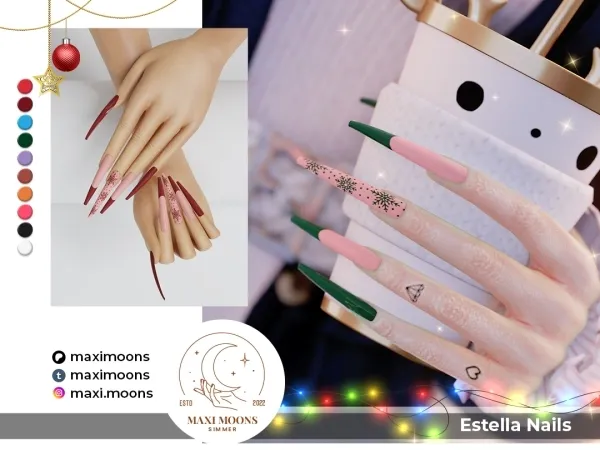Alpha Estella Nails - The Sims 4 Custom Content