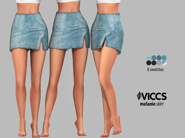 Mix VICCS_MELLANIE JEANS SKIRT (TEEN ELDER) - The Sims 4 Custom Content