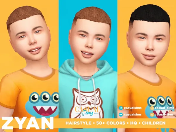 Alpha Zyan Hairstyle Children - The Sims 4 Custom Content