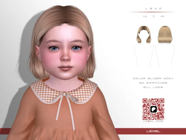 Alpha Lena toddler hairstyle by LEXEL_s - The Sims 4 Custom Content