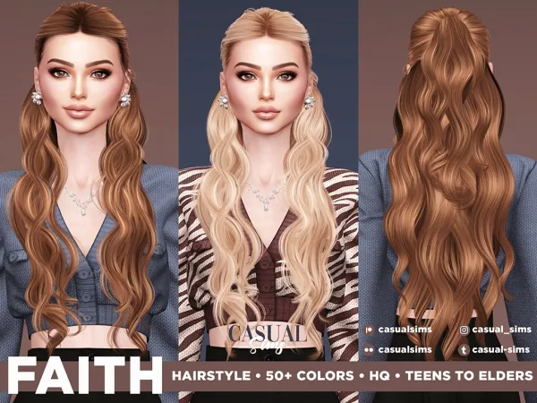 Alpha Faith Hairstyle - The Sims 4 Custom Content