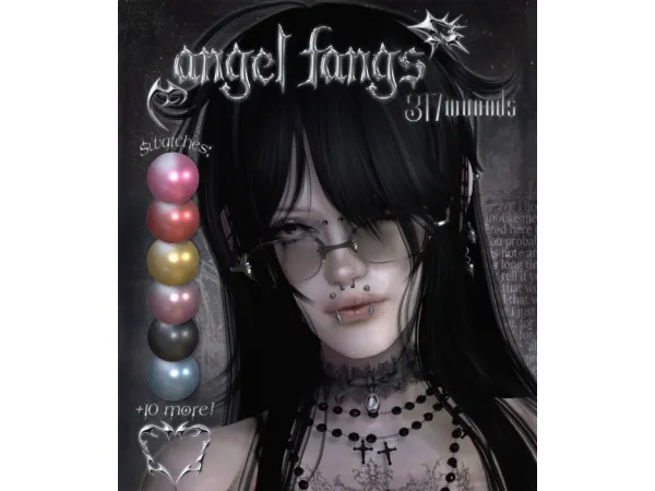 Mix 317wounds Angel fangs - The Sims 4 Custom Content