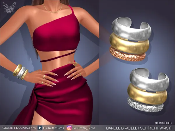 Alpha Bangle Bracelet Set For Right Wrist - The Sims 4 Custom Content