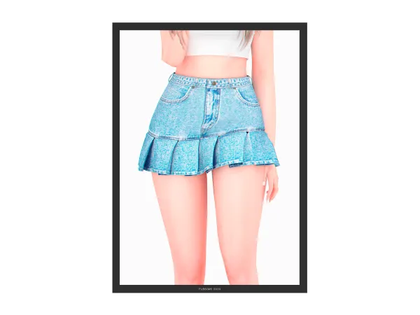 Alpha Likey Denim Pleated Skirt - The Sims 4 Custom Content