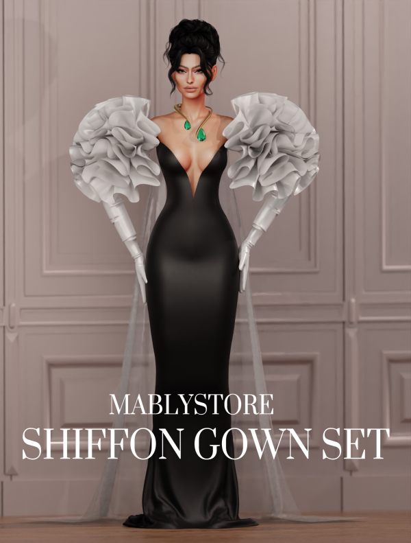 Alpha SHIFFON SET by simsfinds - The Sims 4 Custom Content