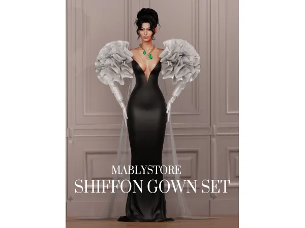 Alpha SHIFFON SET by Mably - The Sims 4 Custom Content