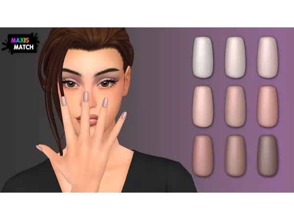 Maxis Match Matte short nude nails by Natalis - The Sims 4 Custom Content