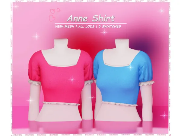 Maxis Match Anne Shirt by Irisarity - The Sims 4 Custom Content