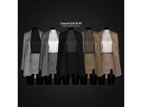 Alpha Casual Suit III AF by gorillax3 - The Sims 4 Custom Content