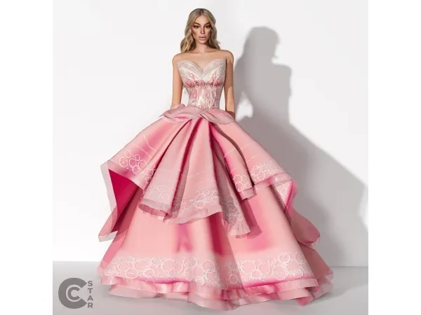 Alpha Ariana Grande's Glinda dress from Wicked - The Sims 4 Custom Content