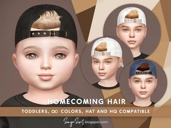 Alpha HOMECOMING HAIR TODDLERS - The Sims 4 Custom Content