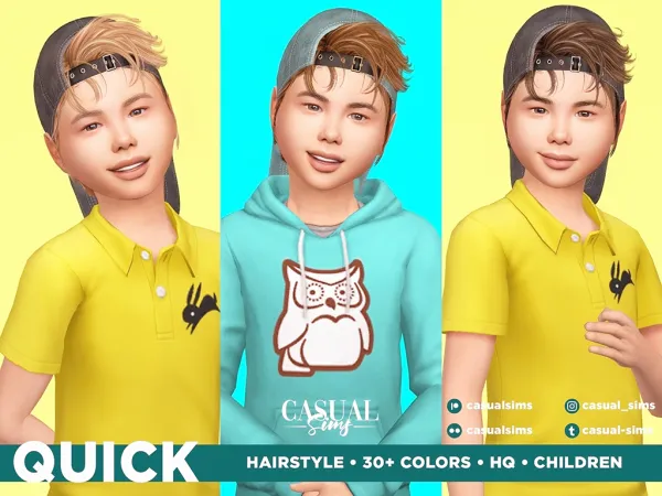 Alpha Quick Hairstyle for Children - The Sims 4 Custom Content