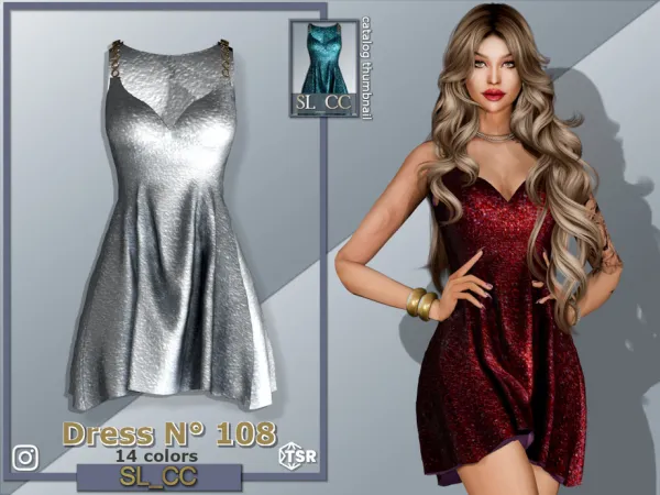 Alpha SL_Dress_108 by SL_CCSIMS - The Sims 4 Custom Content