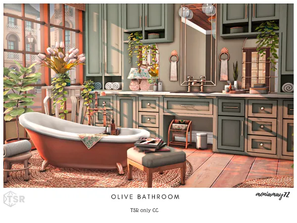 Mix Olive Bathroom - The Sims 4 Custom Content