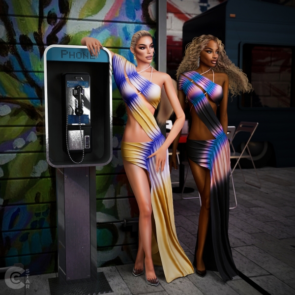 Alpha Tie Dye Cutout Dress by cool_content_star - The Sims 4 custom content