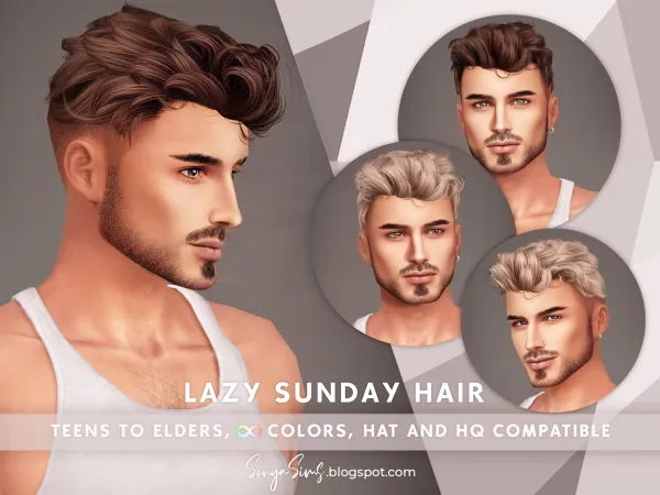 Alpha LAZY SUNDAY HAIR - The Sims 4 Custom Content