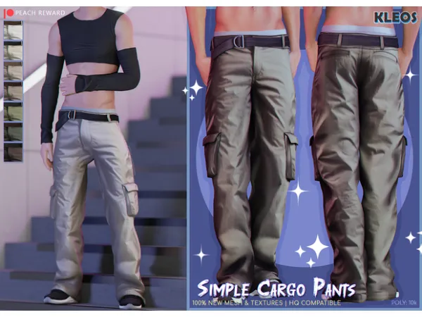 PEACH | Simple Cargo Pants by kleossims