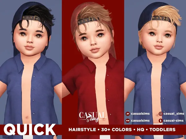 Alpha Quick Hairstyle Toddlers - The Sims 4 Custom Content