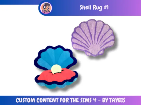 Mix Shell 1_Rug by Taybis - The Sims 4 Custom Content