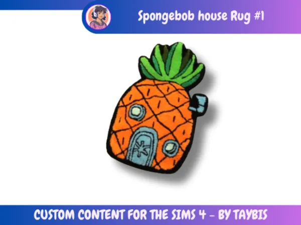 Mix Spongebob house_Rug by Taybis - The Sims 4 Custom Content