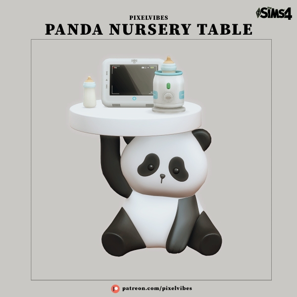 Alpha Panda Nursery Table by pixelvibes - The Sims 4 Custom Content