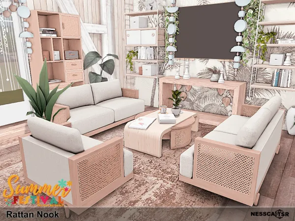Mix Rattan Nook - The Sims 4 Custom Content