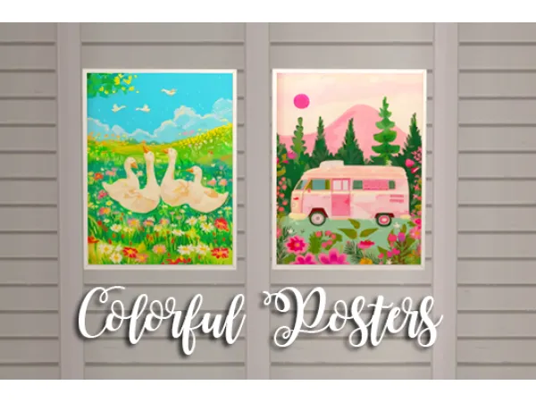 linacherie colorful prints - The Sims 2 Custom Content
