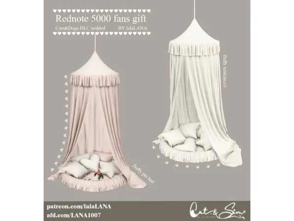 Mix fluffy tent and pet bed by lalalana - The Sims 4 Custom Content