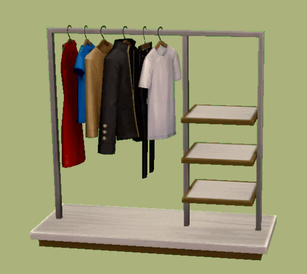 jacky93sims Kliekie Designer Clothing Rack for by simsfinds - The Sims 2 Custom Content