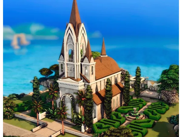 Maxis Match Wedding Chapel by PlumbobKingdom - The Sims 4 Custom Content
