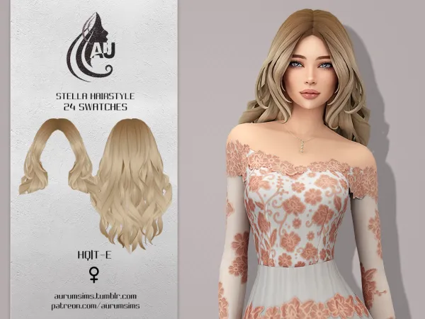 Maxis Match FEMALE MAXIS MATCH LONG WAVY HAIRSTYLE - The Sims 4 Custom Content