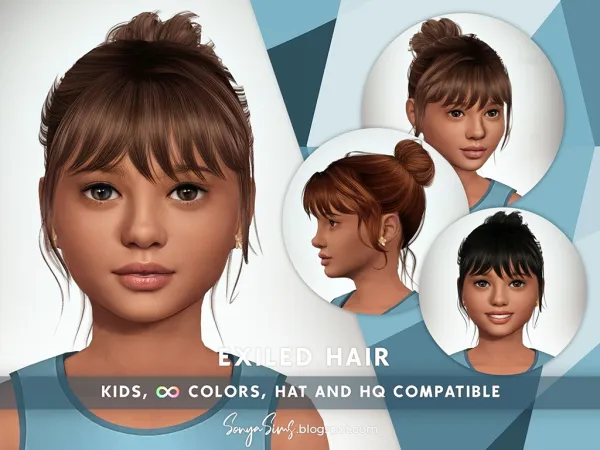 Alpha EXILED HAIR KIDS - The Sims 4 Custom Content