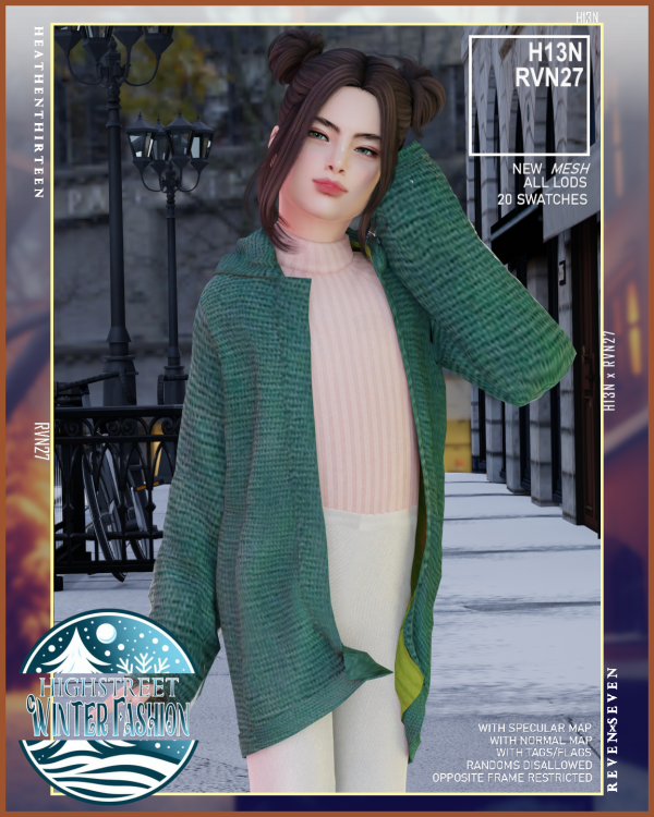 Alpha Child's Buttoned Dress Shirt with Oversized Cozy Hoodie by simsfinds - The Sims 4 Custom Content