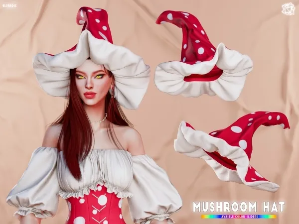 Mix Mushroom Hat brsims - The Sims 4 Custom Content