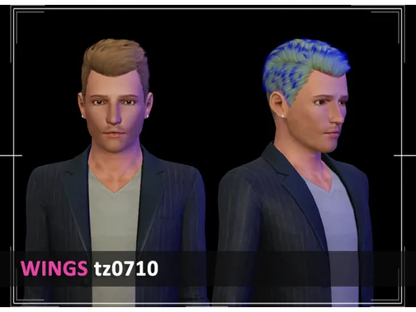 Sims 3 Mix Male Hairstyles CC: WINGS TZ0710 by carversims